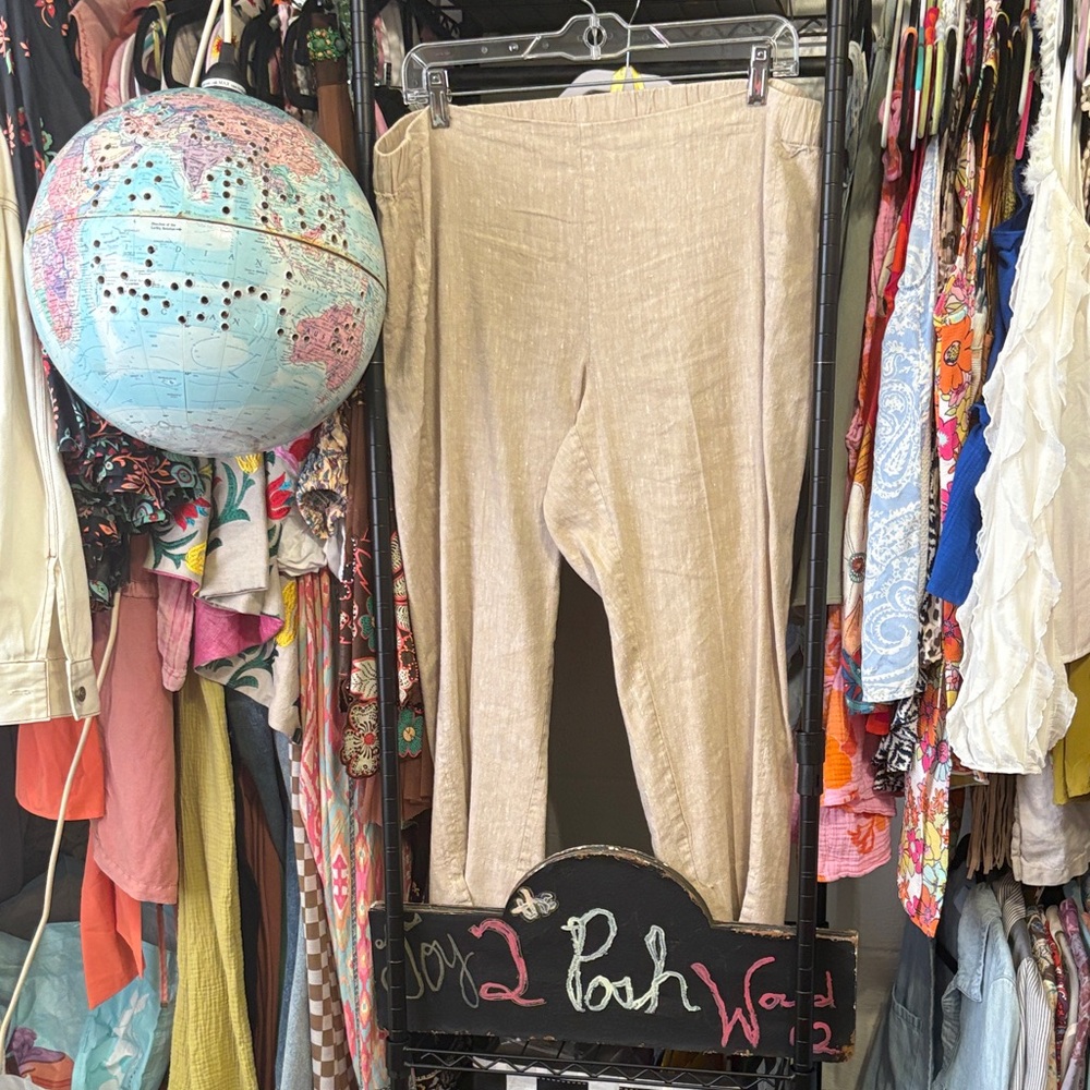 J. Jill Tan Linen Stretch Pants EUC